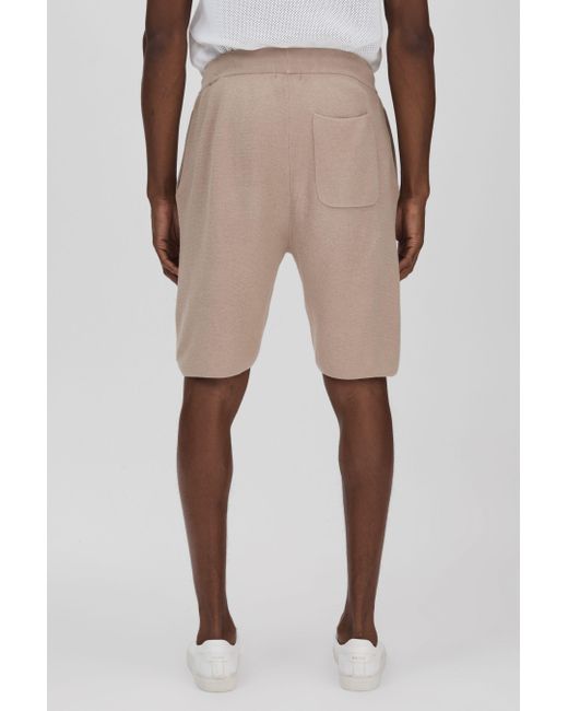 PAIGE Natural Cotton-linen Drawstring Knitted Shorts for men