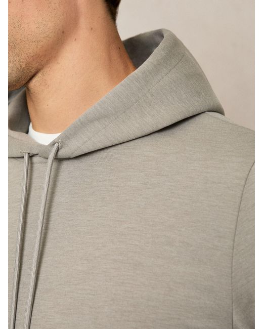 Reiss Natural Fabien Taupe Premium Interlock-Jersey Hoodie for men