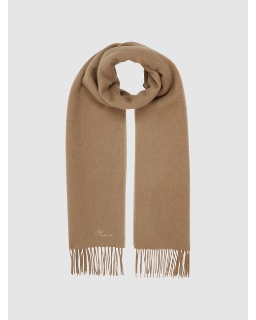 Reiss Natural Picton - Camel Cashmere Blend Scarf, One for men
