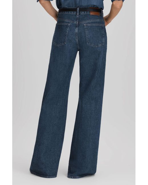 Reiss Juniper - Mid Blue Flared Front Seam Jeans, Uk 29 R | Lyst