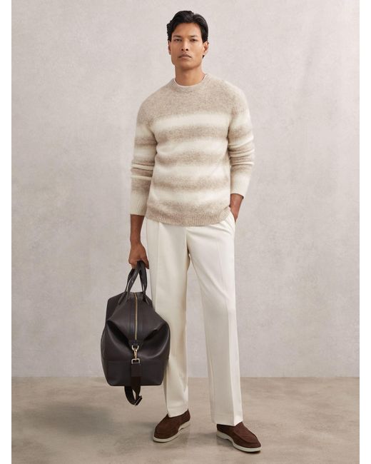 Reiss Natural Oatmeal & Wool-Alpaca Blend Stripe Jumper for men
