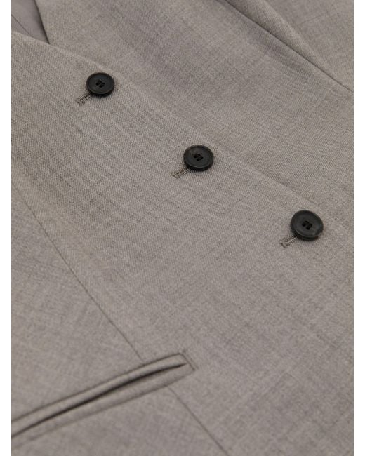 Reiss Gray Wool-Blend Tailored Waistcoat