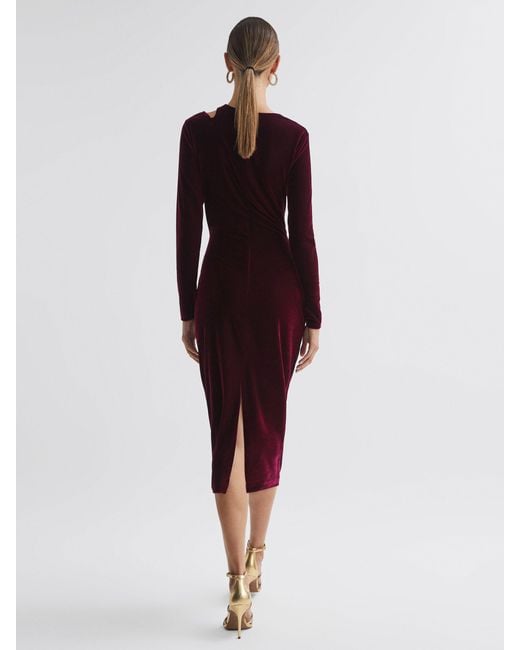 reiss burgundy velvet dress Macey Midi Plain in Red Black Halo Women Mirabel Comfortable Abaya Set:Full Set The andria jumpsuit is