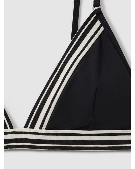 Reiss Natural Raven Triangle Colourblock Bikini Top, - Resort & Holiday Wear