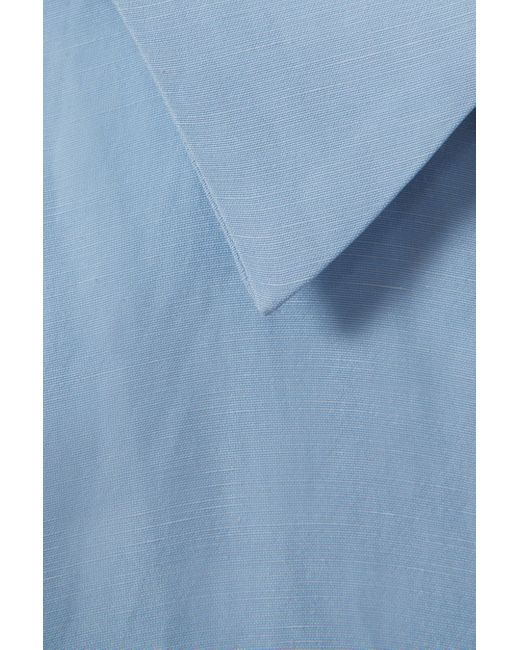 Reiss Beatrix - Blue Oversized Shirt With Linen, Us 2