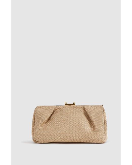 Reiss Madison - Natural Woven Clutch Bag