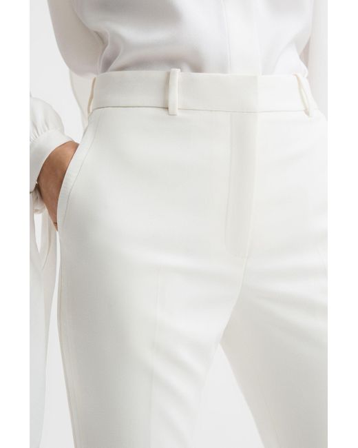 Reiss Mila - Off White Petite Slim Fit Wool Blend Suit Trousers