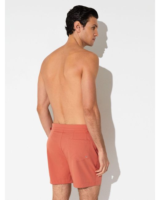 Reiss Brown Sun - Dusty Orange Side-adjuster Swim Shorts, M for men