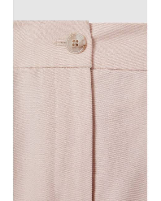 Reiss Natural Farrah - Pink Blend Tapered Suit Trousers