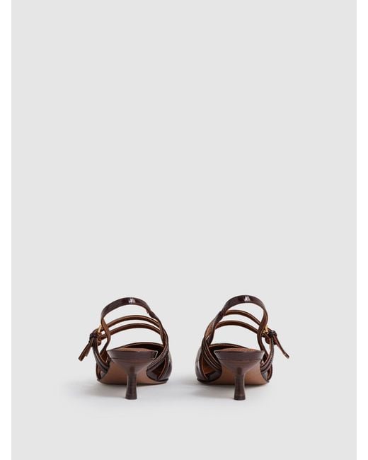 Reiss Multicolor Leather Slingback Buckle Court Shoes