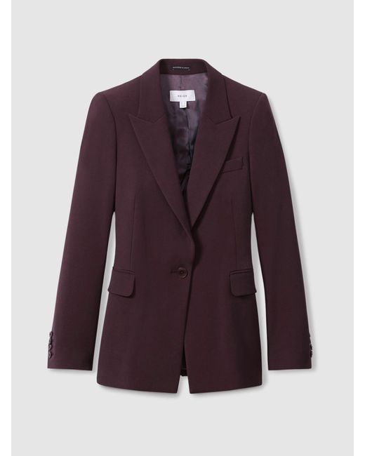 Reiss Natural Gabi Berry Tailored Single Breasted Suit Blazer