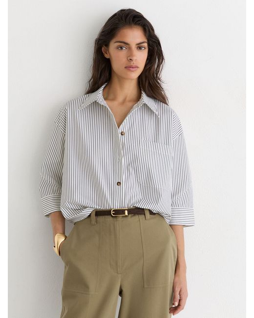 Reiss Natural Petite Cotton-Lyocell Tapered Trousers
