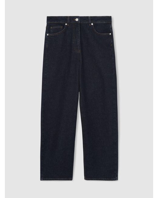 Reiss Natural Selin - Dark Blue Petite Mid-rise Straight-leg Jeans, Us 8