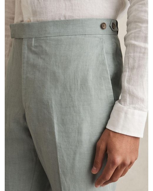 Reiss Natural Warner Linen Slim-Fit Suit Trousers for men