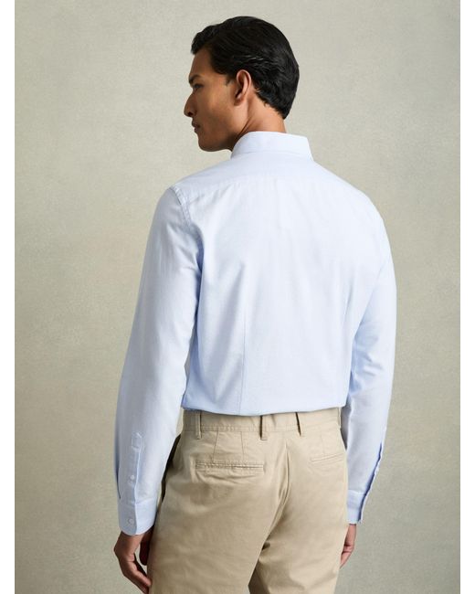 Reiss Blue Wash Button Down Oxford Shirt for men