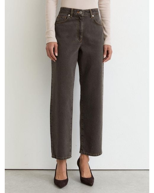 Reiss White Selin - Mushroom Brown Petite Mid-rise Straight-leg Jeans, Us 24