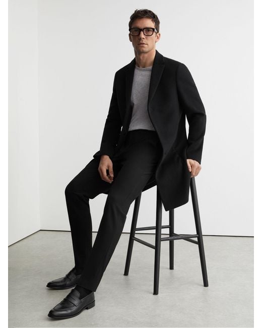 Reiss Natural Found - Black Slim Fit Drawcord Trousers, 30w X 31l (uk 30 R) for men