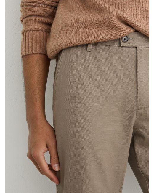 Reiss Natural Cotton Pique Chino Trousers for men