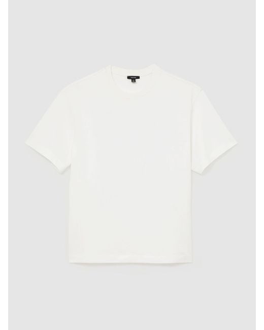 Reiss Blue Azur - White Cotton Beach-print Relaxed-fit T-shirt, L for men