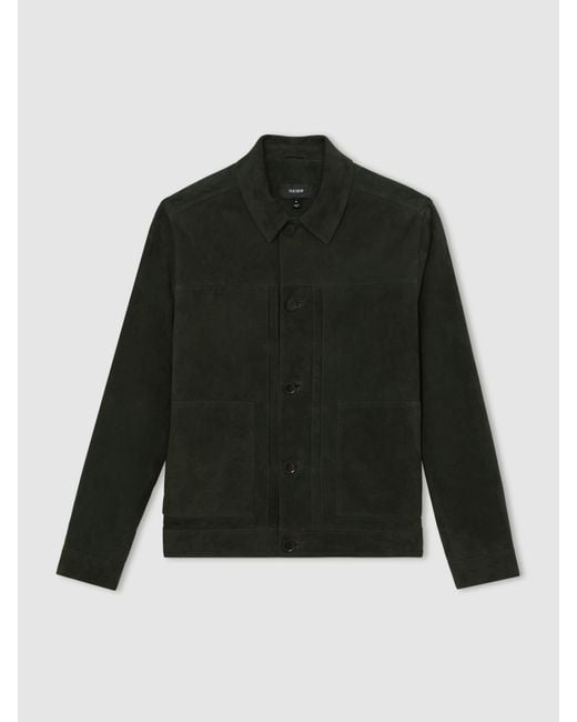 Reiss Green Suede Worker Jacket for men