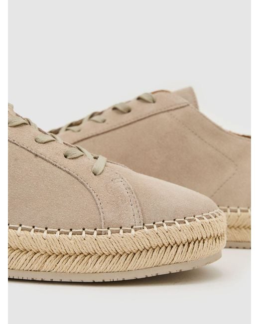 Reiss White Suede Espadrille Lace-Up Trainers for men