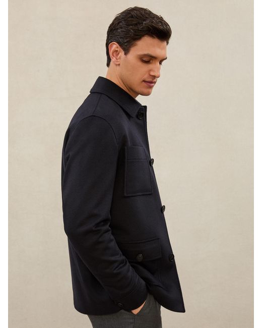 Reiss Blue Atelier Cashmere Field Jacket for men
