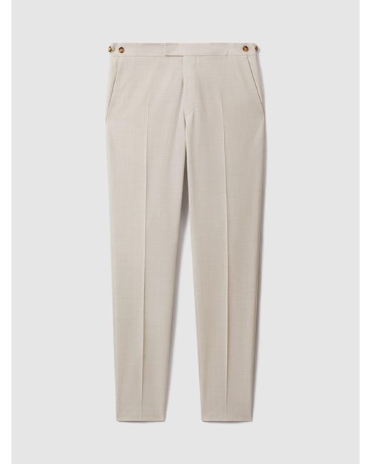 Reiss Natural Slim-Fit Textured Suit Trousers With Wool for men