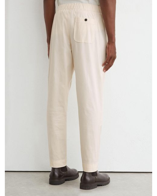 Reiss Natural Cotton-Blend Lightweight Tapered Trousers for men