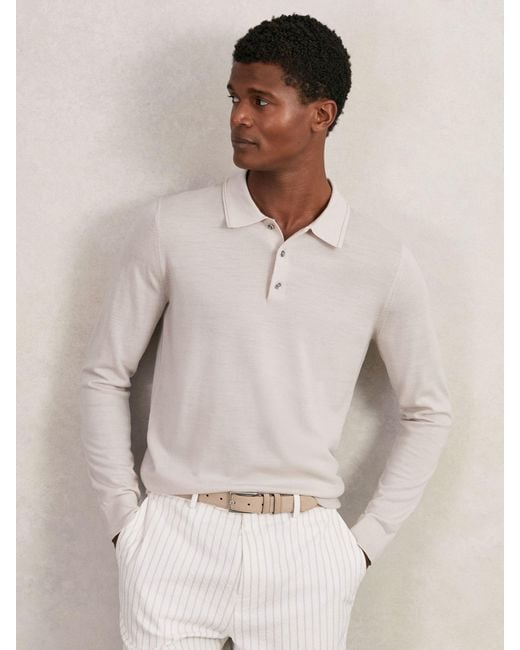 Reiss Natural Merino Wool Polo Shirt for men