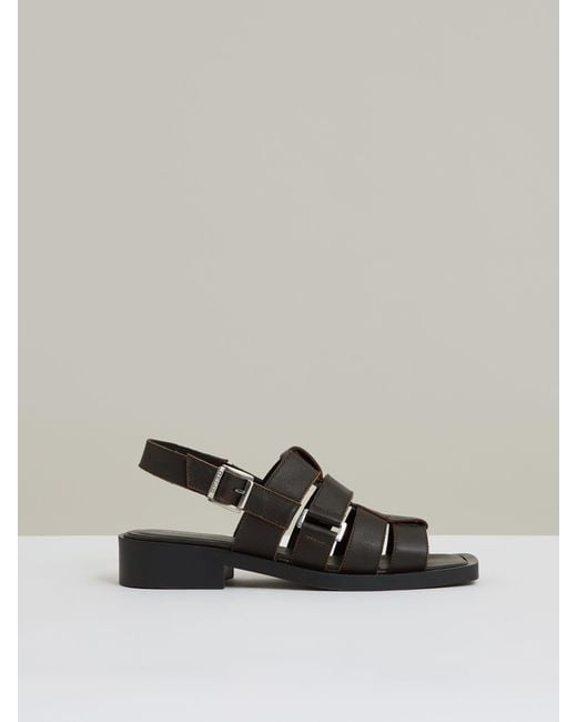 Reiss Brown Leather Fisherman Sandals