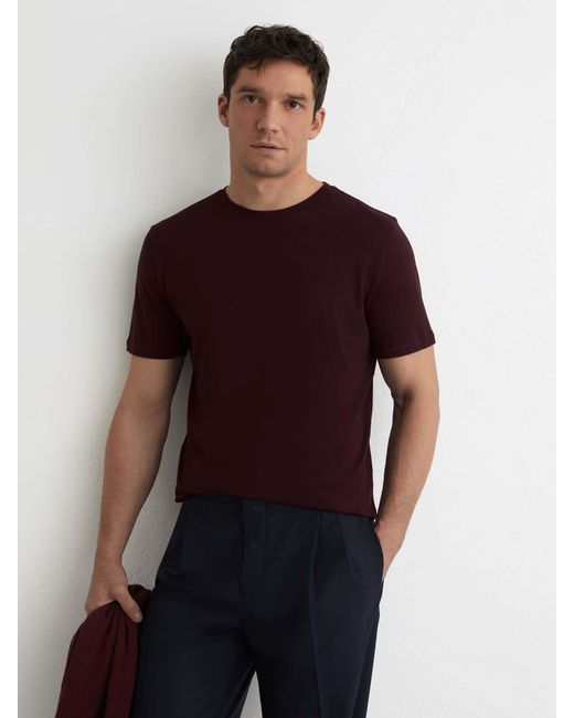 Reiss Bless - Bordeaux Bless Cotton Crew-neck Tailored-fit T-shirt, L for men