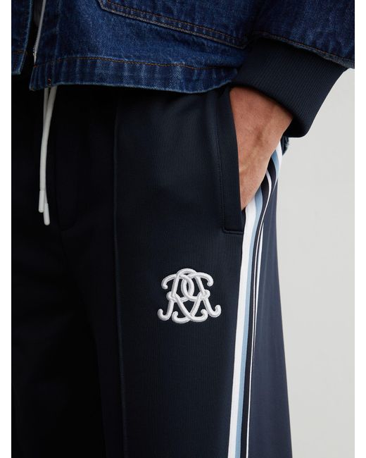 Reiss Black Lawson - Navy Monogram Tape-detail Relaxed Joggers, Xxl for men