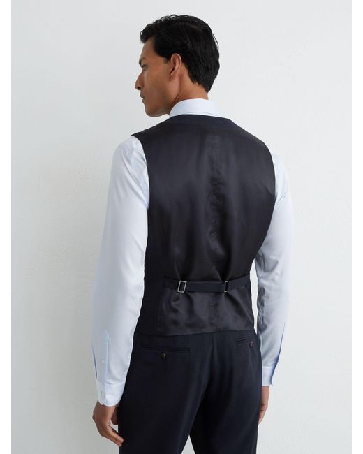 Reiss Blue Belmont - Navy Single-breasted Tailored Waistcoat, 44 for men