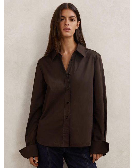 Reiss Multicolor Cotton-Sateen Folded-Cuff Shirt
