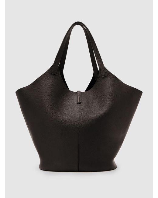 Reiss Black Lyra - Chocolate Leather And Suede Tote Bag, One