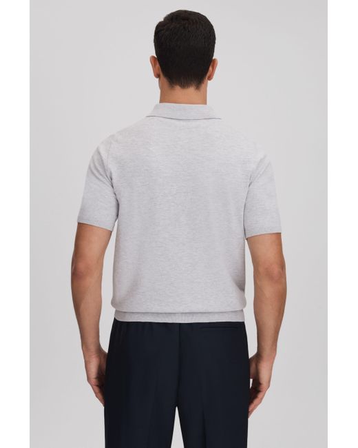 Reiss White Finch - Soft Grey Cotton Blend Contrast Polo Shirt, Xxl for men