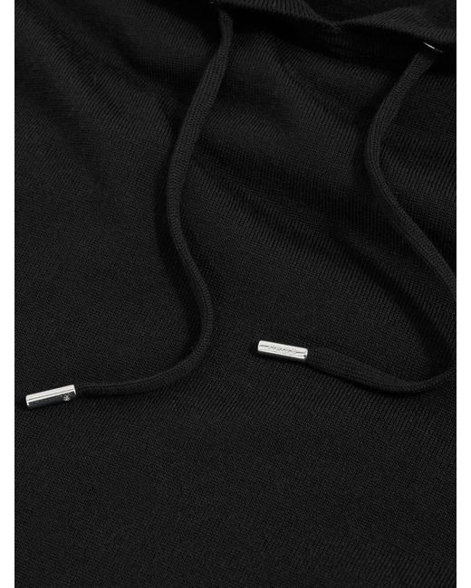Reiss Black Holland Hoodie Wool Plain for men
