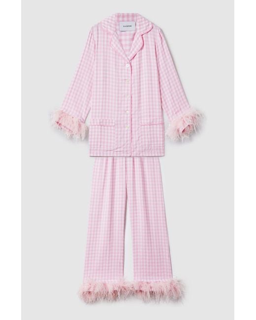 Sleeper Pink Detachable Feather Pyjama Set