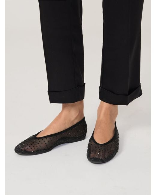 Reiss White Mesh Embellished Ballet Flats