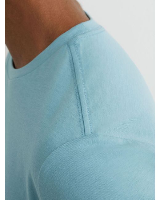 Reiss Bless - Sea Blue Cotton Crew-neck Tailored-fit T-shirt, Xl for men