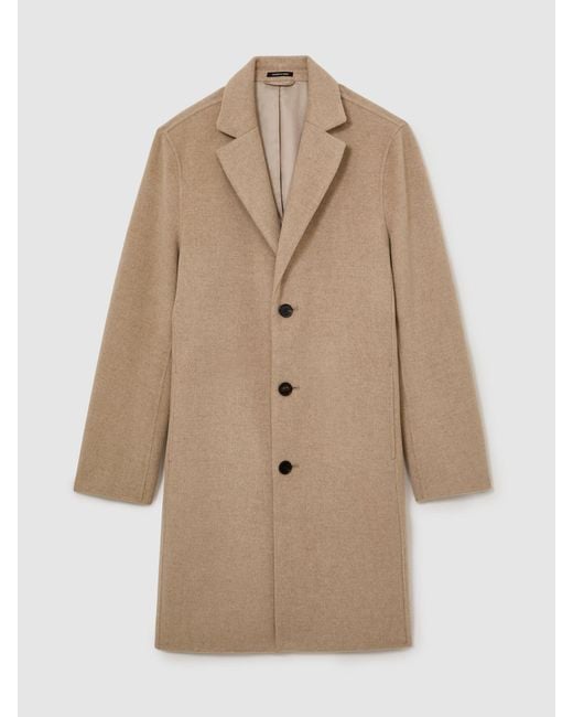Reiss White Wool-Blend Single-Breasted Epsom Coat for men