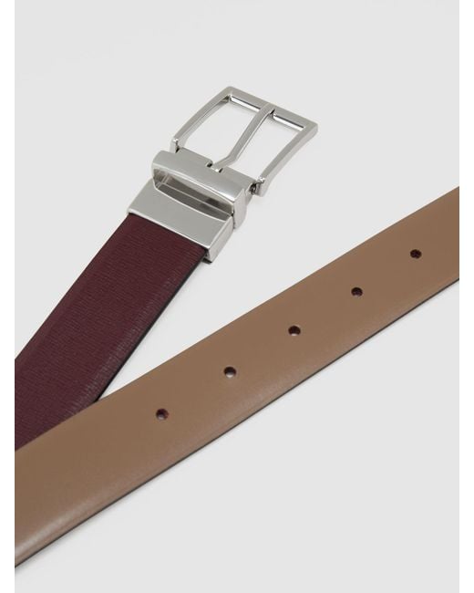 Reiss Brown Reversible Leather Belt for men
