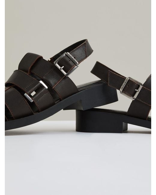 Reiss Brown Leather Fisherman Sandals
