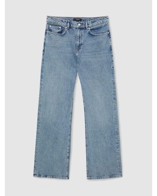 Reiss Blue Relaxed Flared-Leg Jeans for men