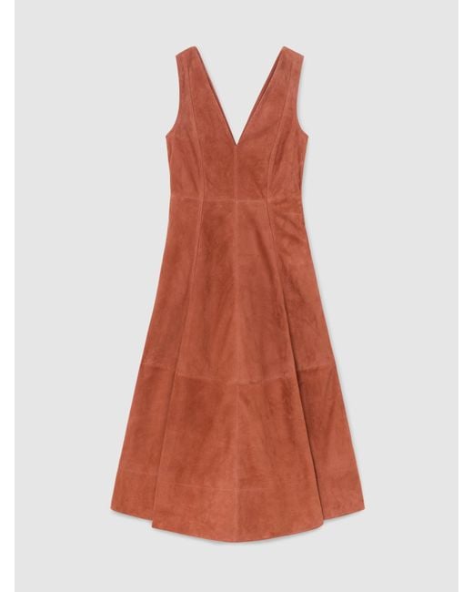 ATELIER Multicolor Suede Sleeveless Midi Dress