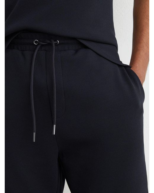 Reiss Blue Textured Drawstring Shorts for men