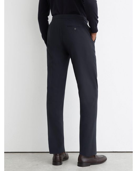 Reiss Blue Traveller - Navy Tailored Fit Virgin Wool Tailored-fit Travel Suit Trousers, 36w X 31l (uk 36 R) for men