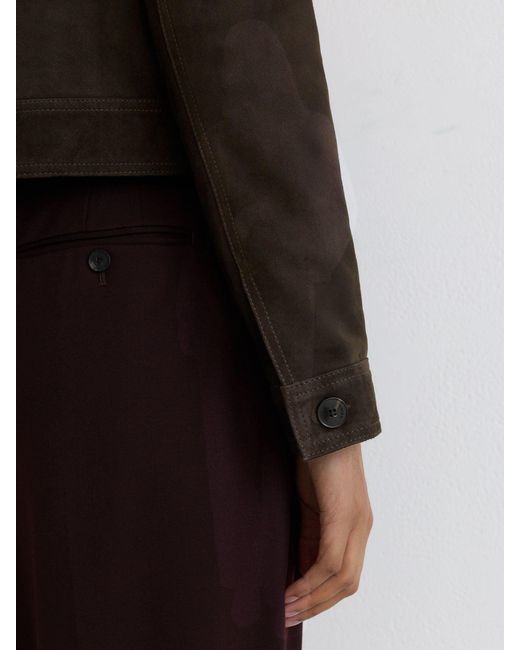 Reiss Black Suede Trucker Jacket
