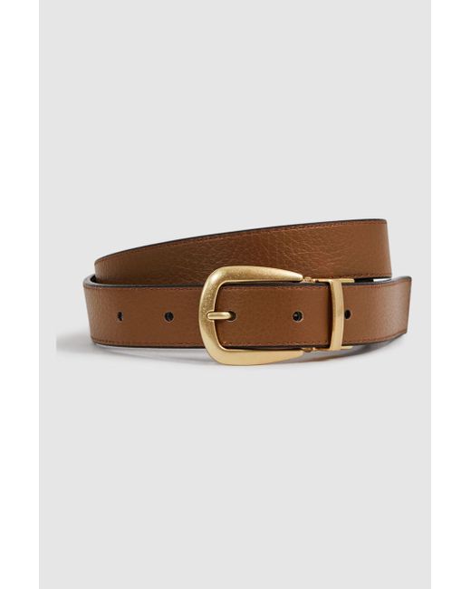 Reiss Madison - Black/camel Reversible Leather Belt