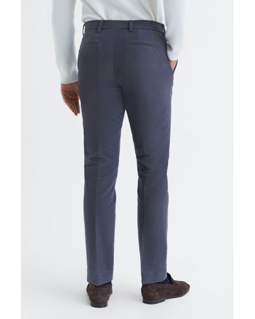 Reiss Spark - Airforce Blue Slim Fit Moleskin Trousers for men